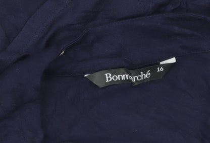Bonmarché Women’s Blue Short Sleeve Tunic Blouse Size 16