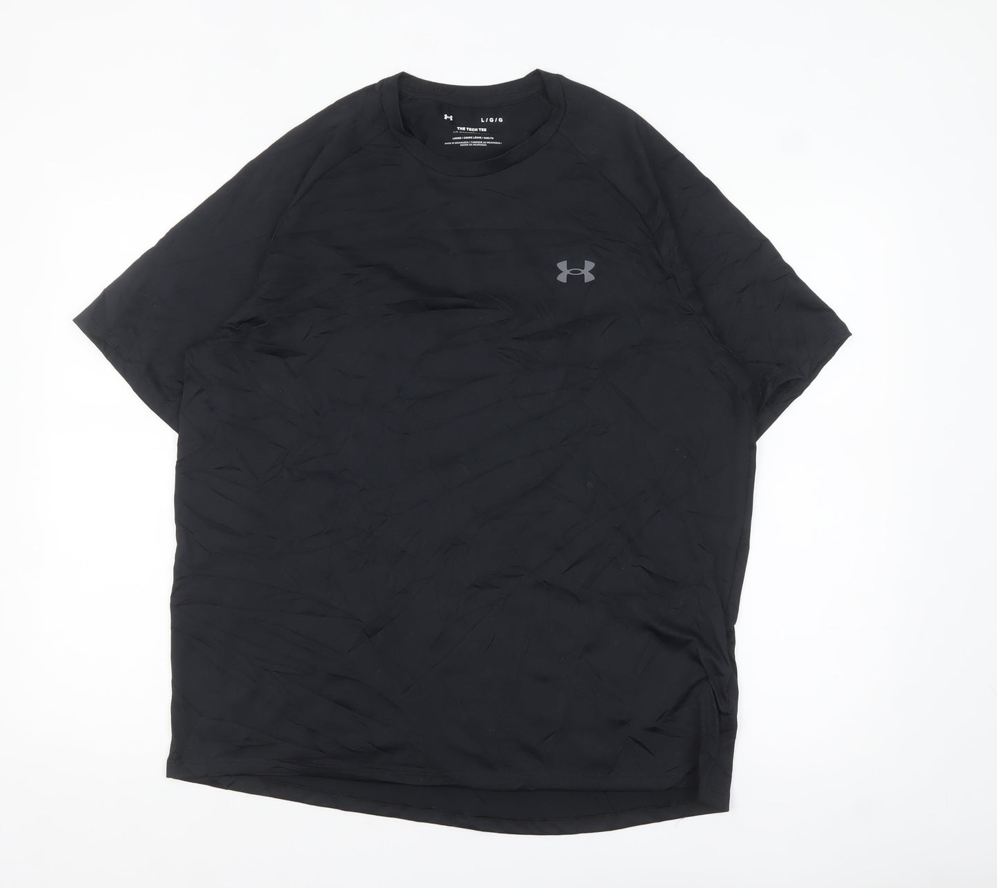 Under Armour Men’s Black Tech Tee L Loose Fit Moisture Wicking T-Shirt