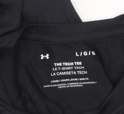 Under Armour Men’s Black Tech Tee L Loose Fit Moisture Wicking T-Shirt