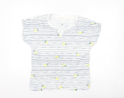 White Stuff Womens White Lemon Print Cotton Tunic Blouse Size 12