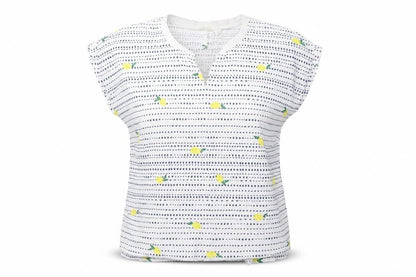 White Stuff Womens White Lemon Print Cotton Tunic Blouse Size 12