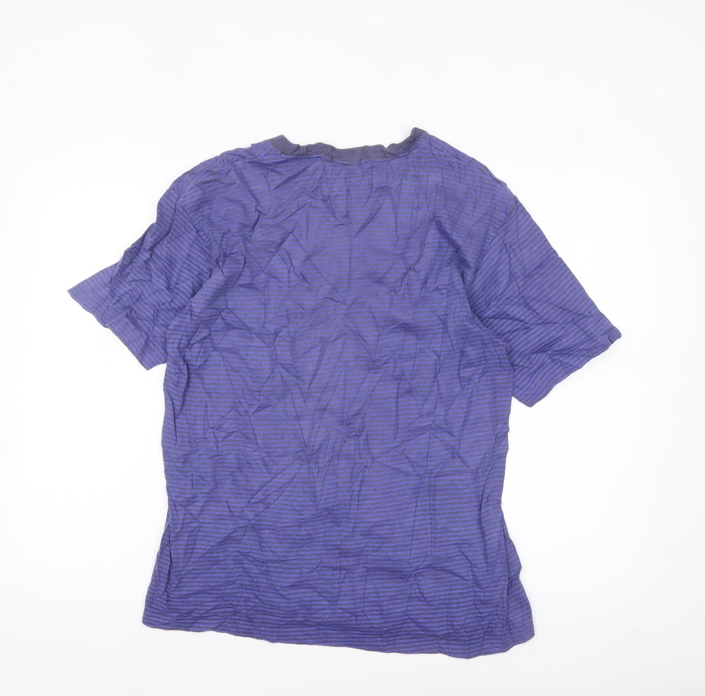 GAP Men's Blue Striped Cotton Crew Neck T-Shirt Size M