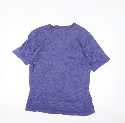 GAP Men's Blue Striped Cotton Crew Neck T-Shirt Size M