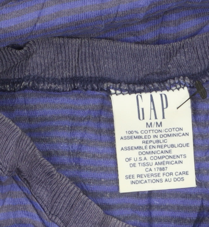 GAP Men's Blue Striped Cotton Crew Neck T-Shirt Size M