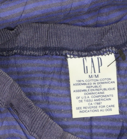 GAP Men's Blue Striped Cotton Crew Neck T-Shirt Size M
