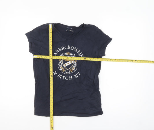 Abercrombie & Fitch Women's Navy T-Shirt S Crew Neck Casual