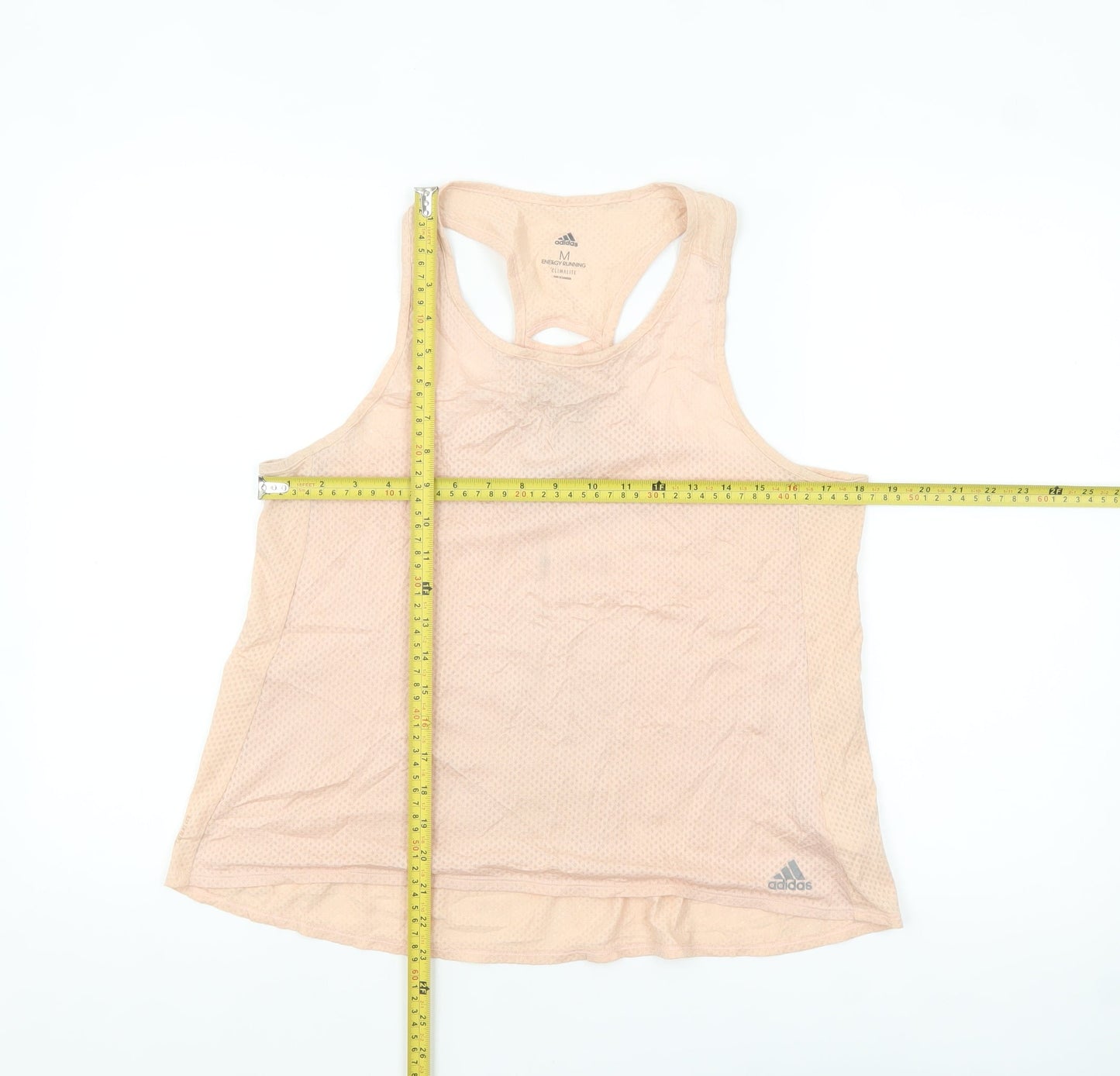 adidas Women Beige Climalite Running Tank Top Medium Lightweight