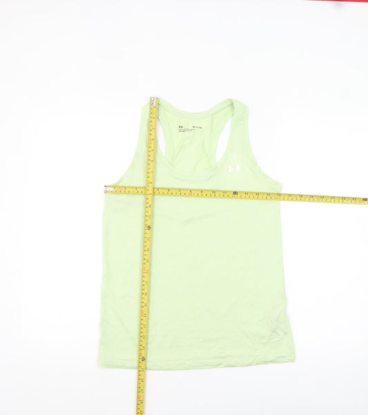 Under Armour Women Green Racerback Loose Fit Tank Top Size S
