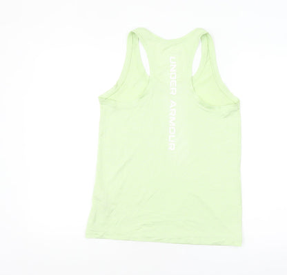 Under Armour Women Green Racerback Loose Fit Tank Top Size S