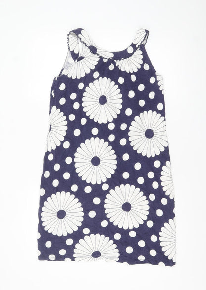 Boden Women’s Blue Floral Polka Dot Sleeveless Shift Dress UK 12