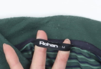 Rohan Men’s Green Striped Long Sleeve Polo Shirt Size M