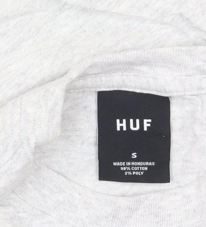 HUF Men’s Grey Long Sleeve Graphic Casual Top Size S