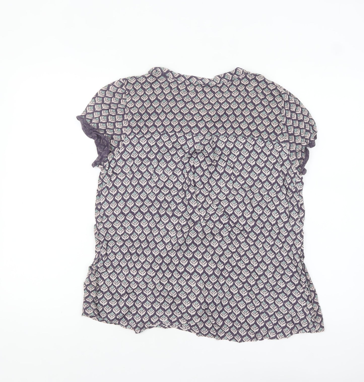 White Stuff Womens Purple Floral Cotton Modal Blouse UK 12