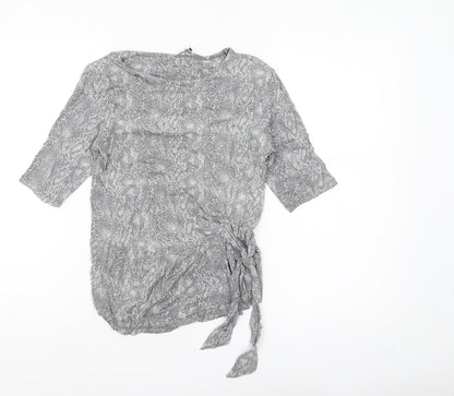 Principles Women Grey Animal Print Wrap Blouse Size 12