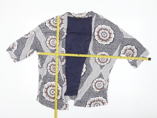 Next Women’s Blue Floral Kimono Jacket Size S Lightweight Boho Style
