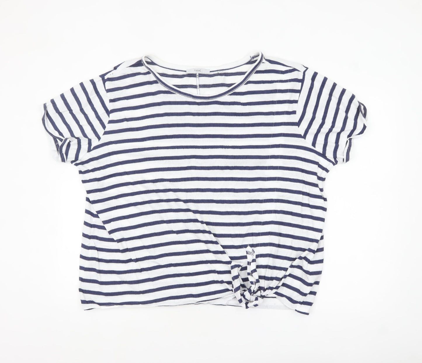 Next Women's Blue White Striped Tie Front T-Shirt Size 18