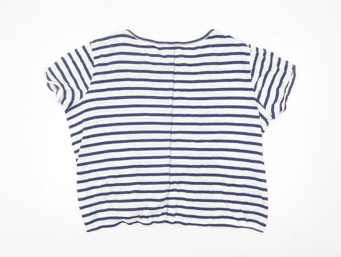 Next Women's Blue White Striped Tie Front T-Shirt Size 18