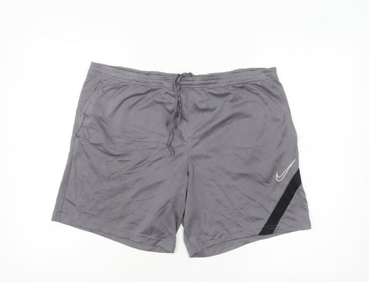 Nike Men's Grey Dri-FIT Athletic Shorts XL Breathable Quick Dry