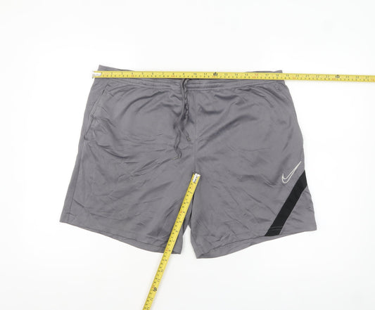 Nike Men's Grey Dri-FIT Athletic Shorts XL Breathable Quick Dry