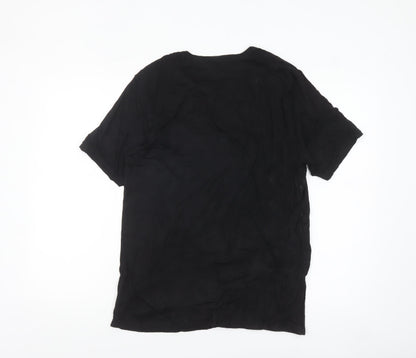 Hugo Boss Men's Black Cotton Crew Neck Regular Fit T-Shirt L