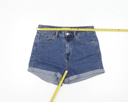 Primark Women Blue Denim Boyfriend Shorts Size 14 High Waist