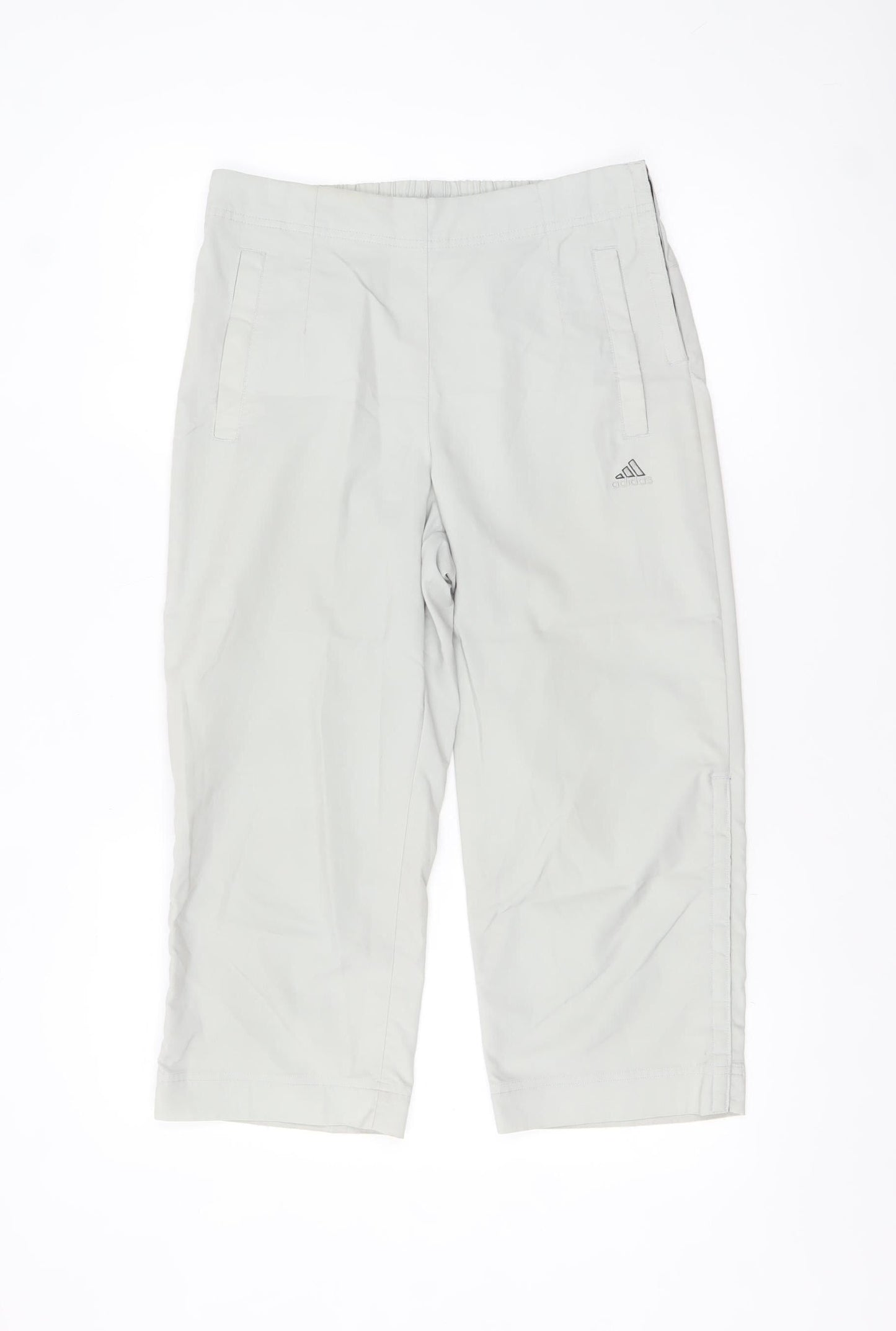 Adidas Women's Grey Capri Sports Trousers Size 12 Breathable