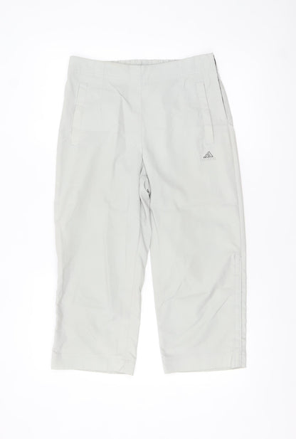 Adidas Women's Grey Capri Sports Trousers Size 12 Breathable