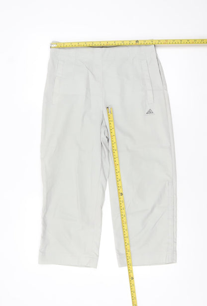 Adidas Women's Grey Capri Sports Trousers Size 12 Breathable