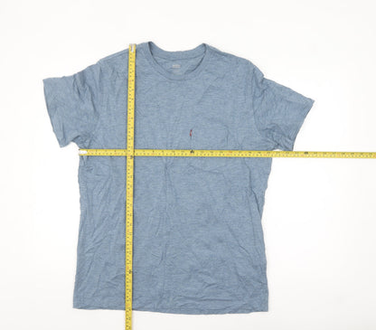 Levi's Men's Blue Cotton Crew Neck Short Sleeve T-Shirt Size L
