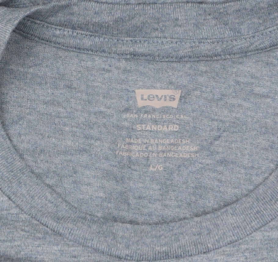 Levi's Men's Blue Cotton Crew Neck Short Sleeve T-Shirt Size L