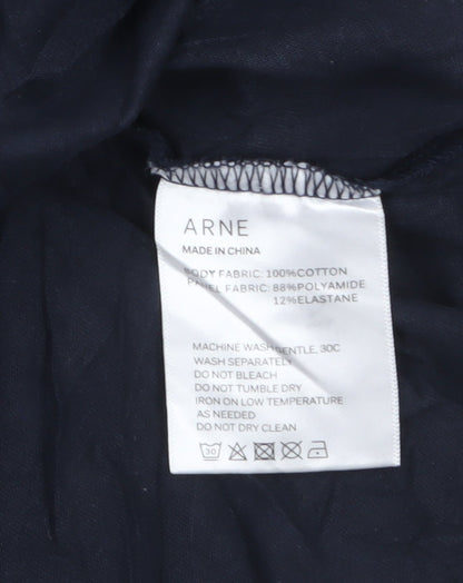 ARNE Men's Blue 2XL Crew Neck Pocket Cotton T-Shirt