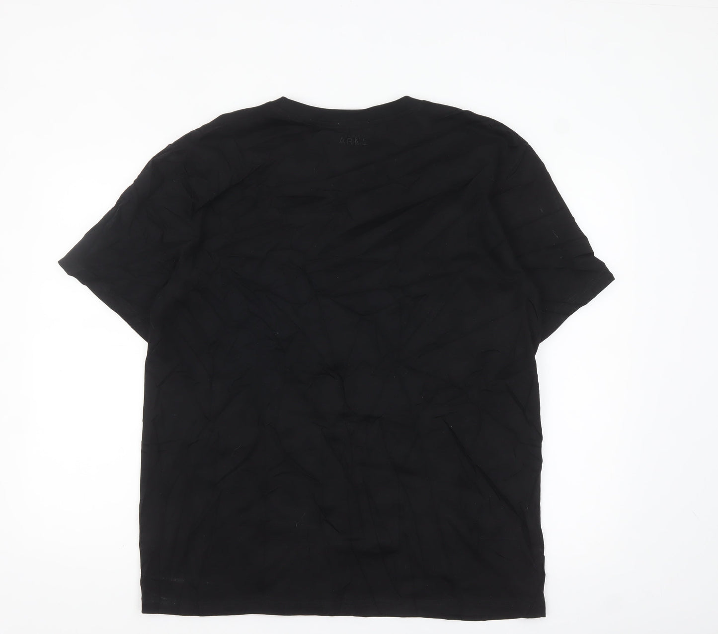 ARNE Men’s Black Crew Neck Short Sleeve T-Shirt 2XL Regular Fit Pocket