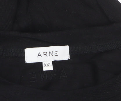 ARNE Men’s Black Crew Neck Short Sleeve T-Shirt 2XL Regular Fit Pocket