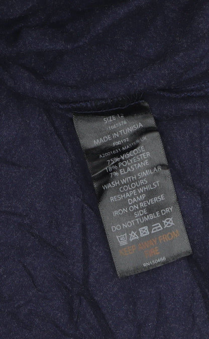 Mauvette Women's Blue Long Sleeve Wrap Blouse Size 12
