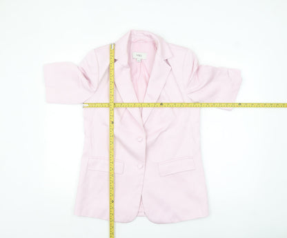 Marks and Spencer Women Pink Linen Blend Short Sleeve Blazer Size 8