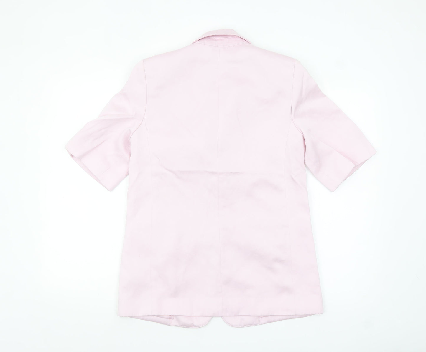 Marks and Spencer Women Pink Linen Blend Short Sleeve Blazer Size 8