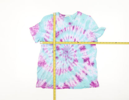 Marks and Spencer Womens Multicoloured Tie-Dye Cotton T-Shirt UK 16