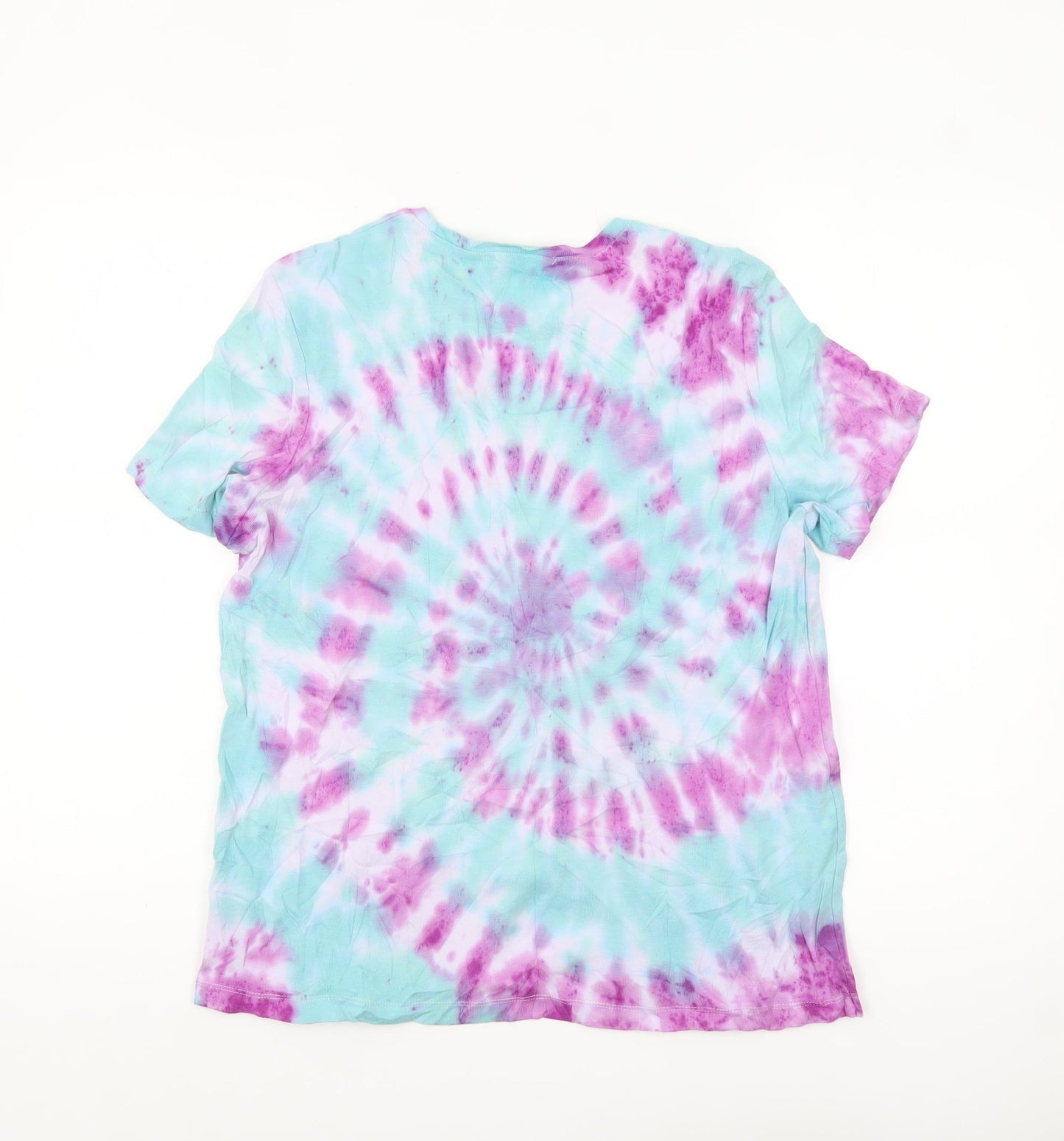 Marks and Spencer Womens Multicoloured Tie-Dye Cotton T-Shirt UK 16
