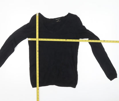 Massimo Dutti Women’s Black Silk Cotton V-Neck Cardigan S
