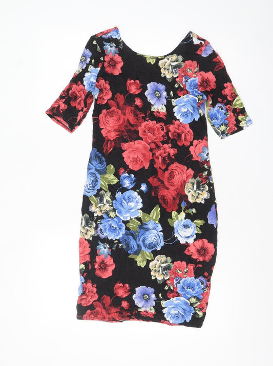 Dorothy Perkins Women’s Multicoloured Floral Bodycon Dress Size 8