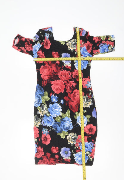 Dorothy Perkins Women’s Multicoloured Floral Bodycon Dress Size 8