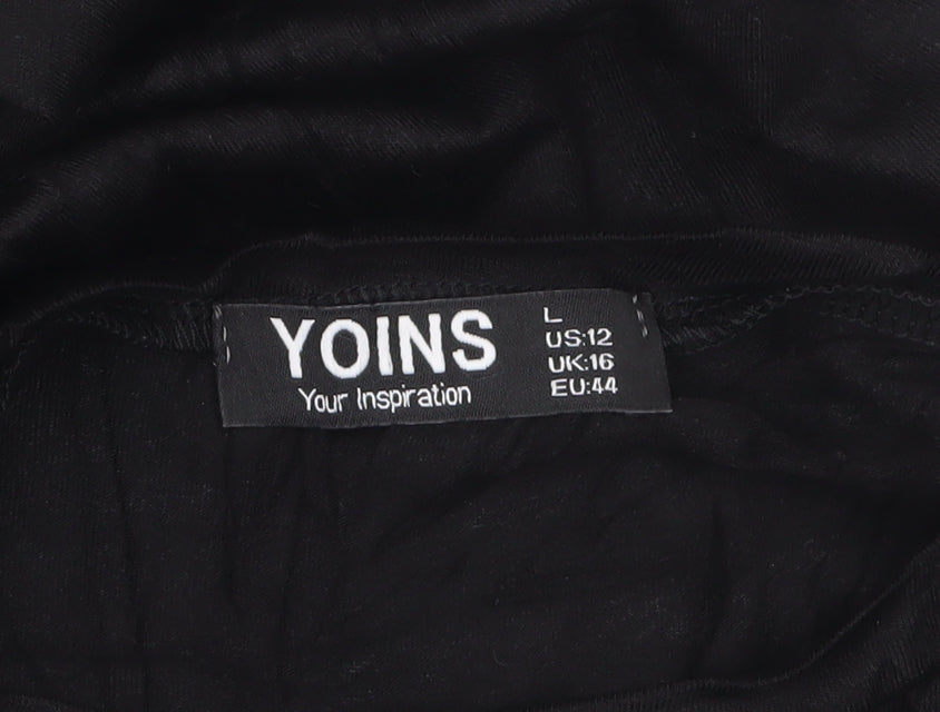 YOINS Women’s Black Short Sleeve Shift Dress Size 16