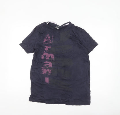 Armani Jeans Men's Navy Short Sleeve Crew Neck Graphic T-Shirt - Size L
