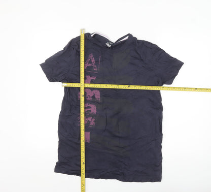 Armani Jeans Men's Navy Short Sleeve Crew Neck Graphic T-Shirt - Size L