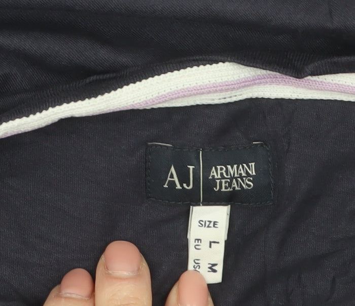 Armani Jeans Men's Navy Short Sleeve Crew Neck Graphic T-Shirt - Size L