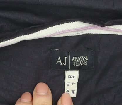 Armani Jeans Men's Navy Short Sleeve Crew Neck Graphic T-Shirt - Size L