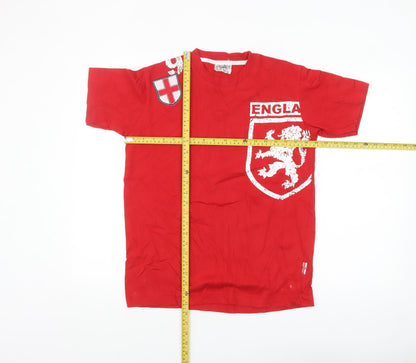 England Warriors Men's Red Graphic T-Shirt Size S Crew Neck