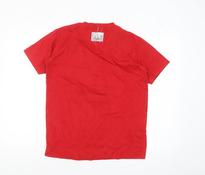 England Warriors Men's Red Graphic T-Shirt Size S Crew Neck