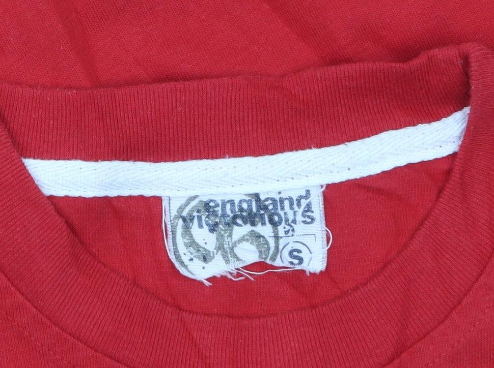 England Warriors Men's Red Graphic T-Shirt Size S Crew Neck