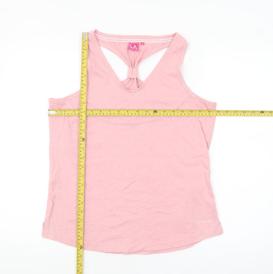 LA Gear Women's Pink Racerback Tank Top Size 18 Polyester Cotton